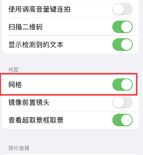 鱼台苹果手机维修网点分享iPhone如何开启九宫格构图功能 